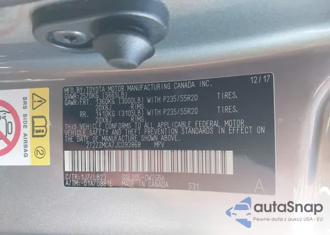 2018 Lexus Rx 350 из США, поврежденный, VIN 2T2ZZMCA7JC093868